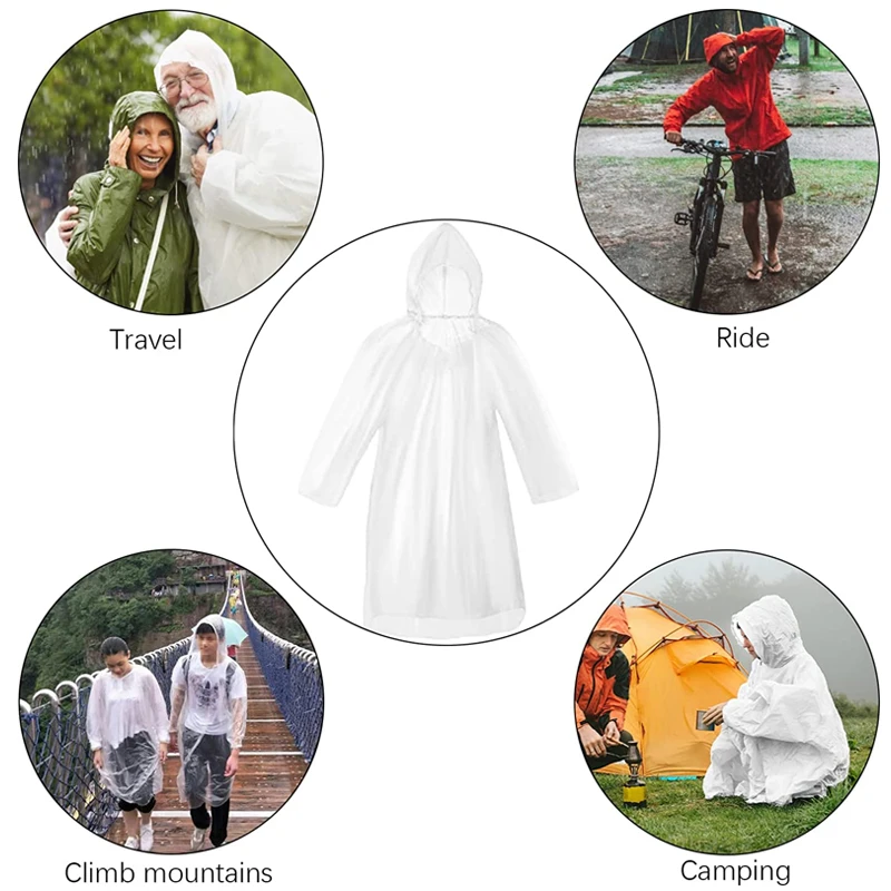 6Pcs Disposable Waterproof Rai - Emergency Poncho Rain ulasan dan harga